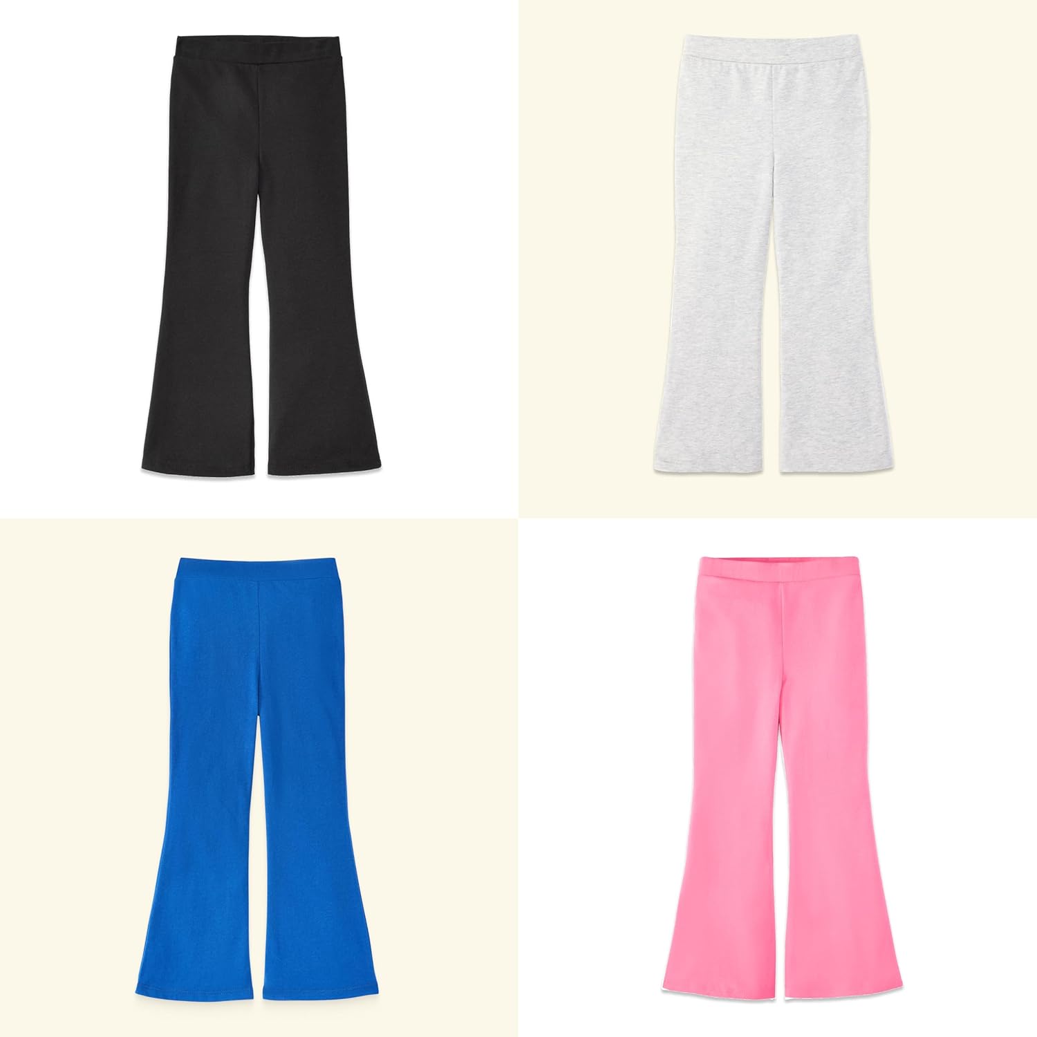 Garanimals Baby & Toddler Girl Solid Flare Legging Pants - Machine-Washable Kid's Clothes - Size 0-6T - 4 Pack