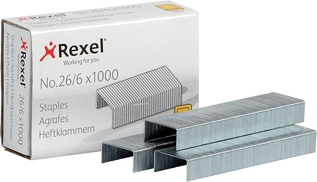 Rexel No.56 26/6 mm Standard Staples, For Stapling up to 20 Sheets, Use with Desktop Staplers and Pliers, Box of 1000, ACCO6131