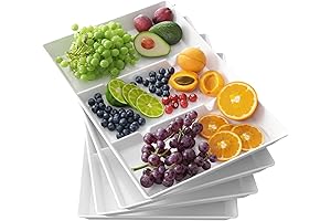 Lifewit Serving Tray Divided for Party Supplies, 4 PCS 15" x 10"...