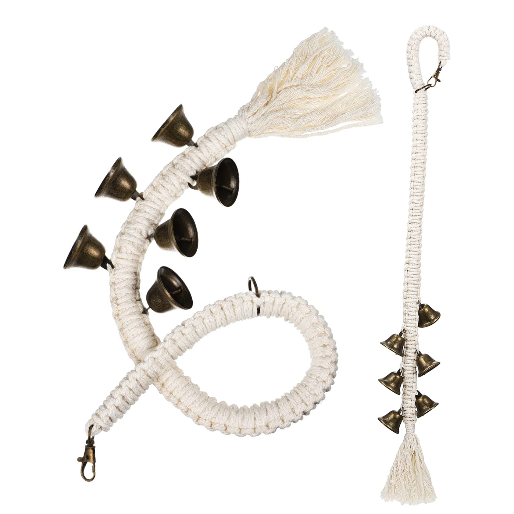 Garneck Cotton Rope Dog Doorbell 2 Pcs Doorbells for Puppy Training Loud Bells for Dog Outside Door Knob Bells for Pet Door Access