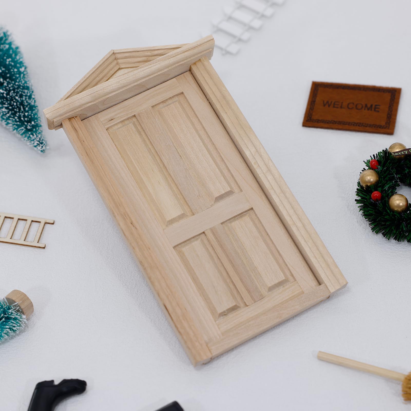 TINA Accessoires Porte Lutin Farceur De Noel 45Pcs Kit Maison Lutin Farceur Avec Lumière Porte Lutin Farceur De Noel Kit De Noël Miniature Maison Lutin De Noel Accessoires Décoration De Noël