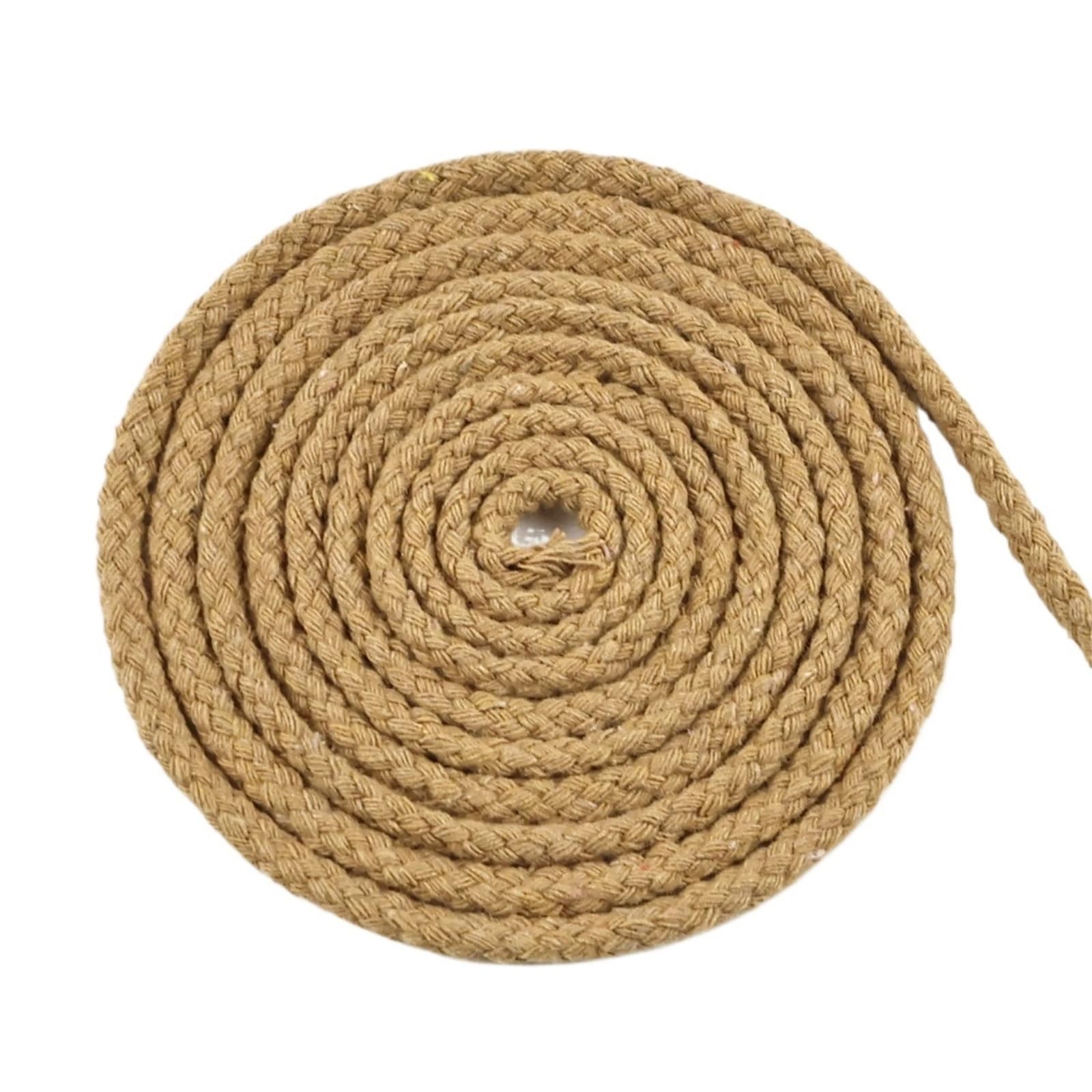 Cotton Macrame Cord 20M 5/7mm Twisted Cotton Cords Braided String Ropes Bag Strap Rope Clothes Home Textile Macrame Thread Cord Sewing Accessories(Khaki,7mm)