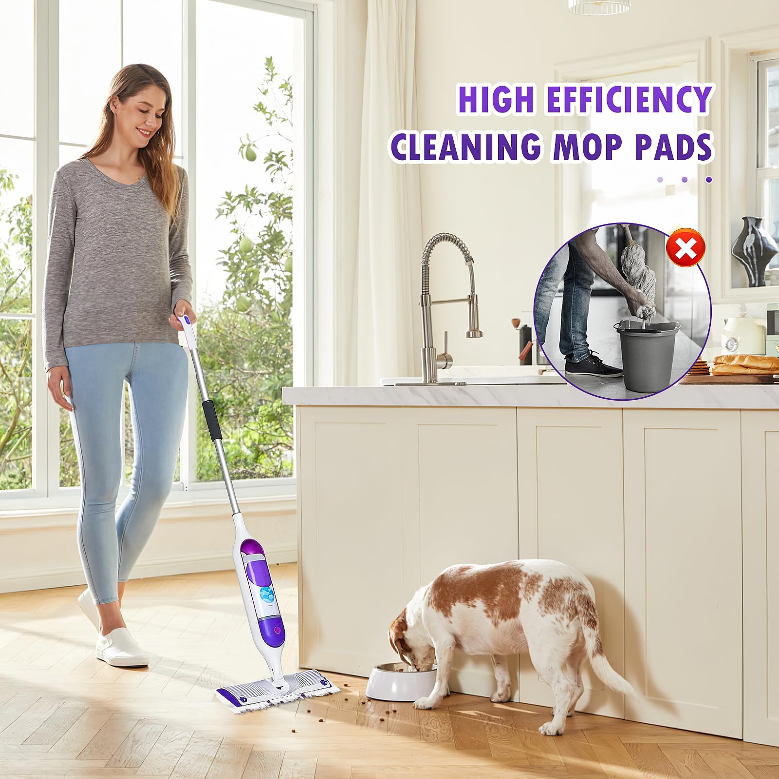 18 almohadillas desechables para fregona Swiffer PowerMop multisuperficie y mopa de madera PowerMop, almohadillas de repuesto para limpieza de suelos