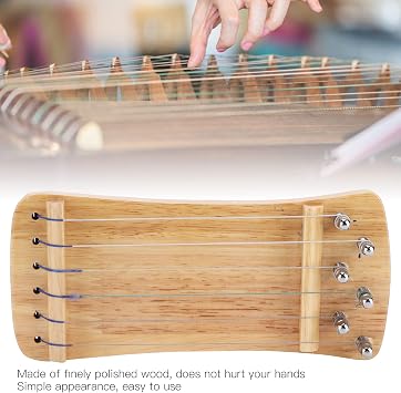 Guzheng Finger Trainer, Wooden 6-String Mini Musical Instrument Fingering Practice Tool