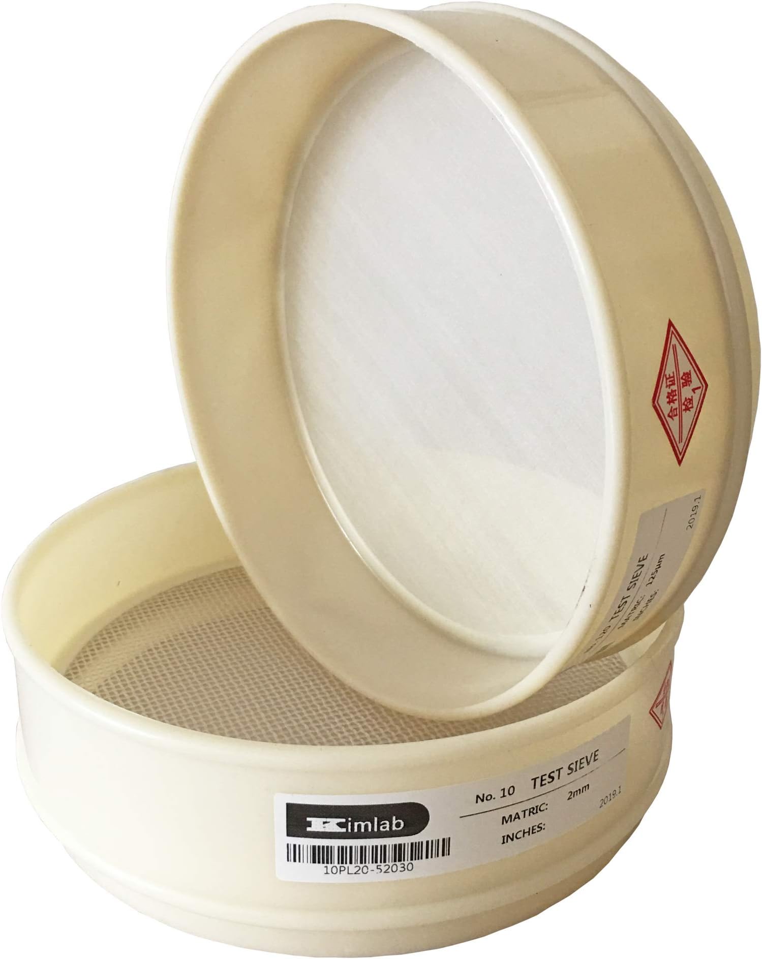 KimLab PL20 Test Sieve #300 / 54μm Mesh Size,Nylon Mesh Cloth, Plastic Frame,20cm Diameter