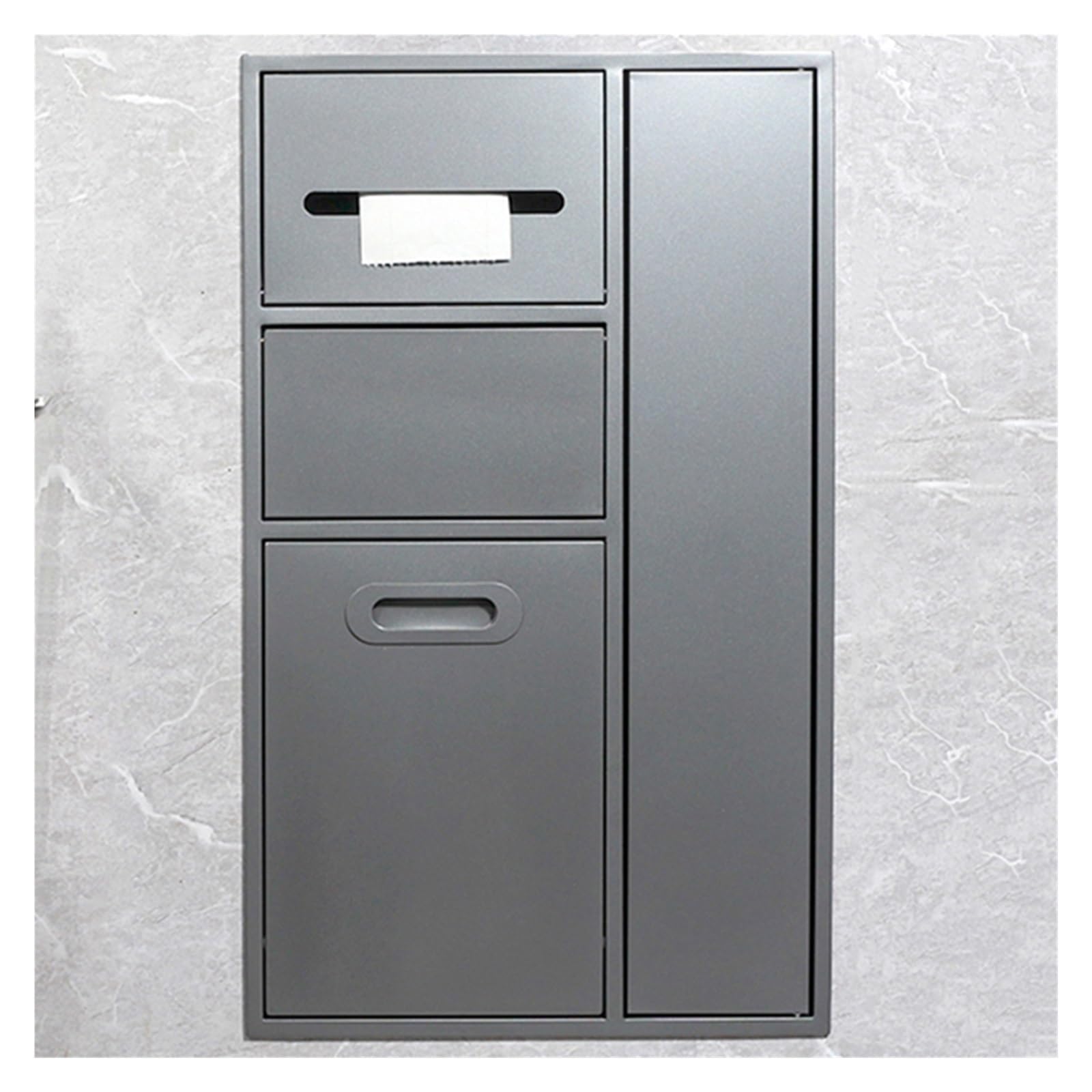 QUSYZD Stainless Steel Shower Nich, Recessed Shower Niche Trash Can Holder, Built-in Shampoo Storage Shelf for Bathroom Storage/Shampoo/Toiletries,Grey-40x67x14cm/15.74x26.37x5.51in