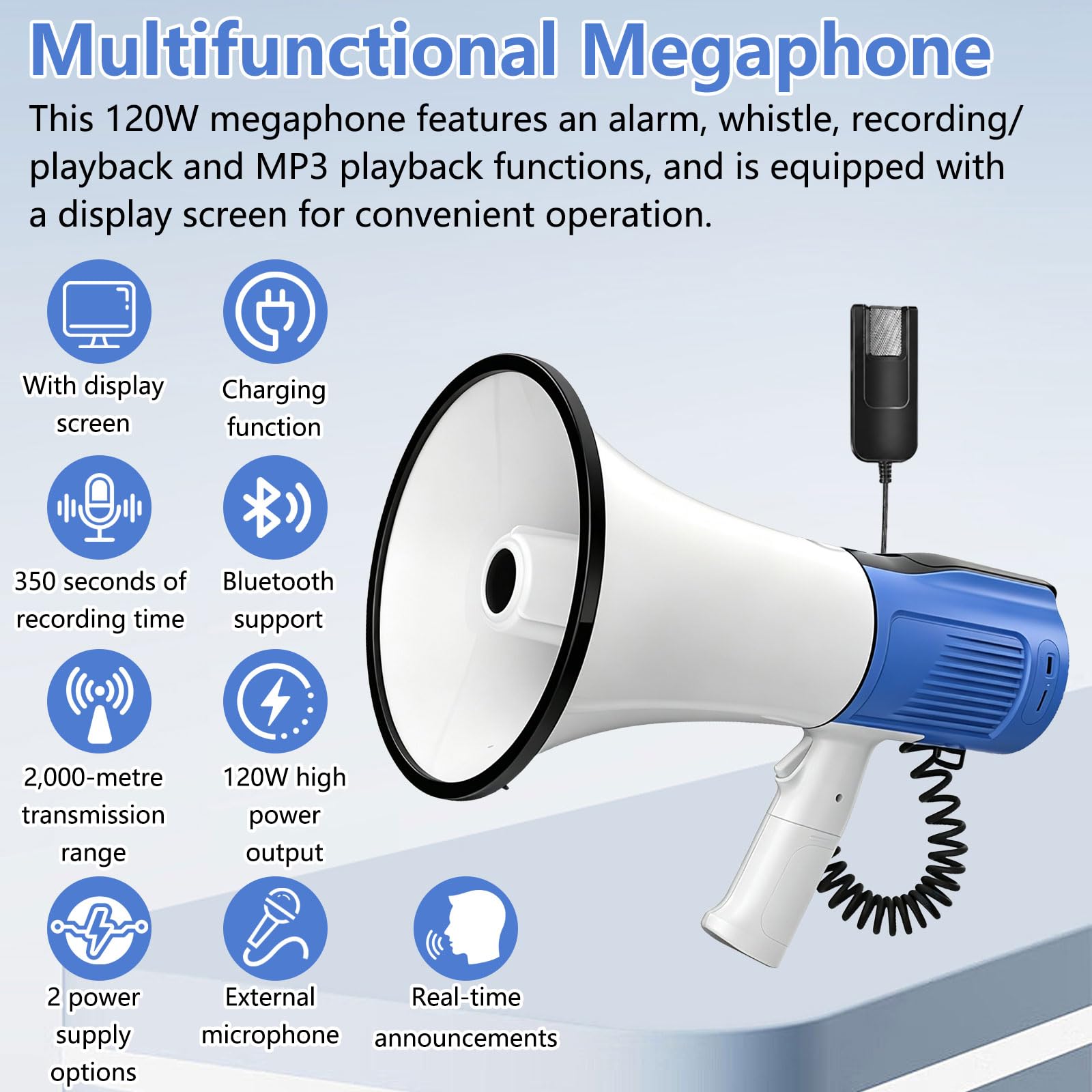 Megáfono Megáfono Correa de hombro ajustable para interior y exterior
