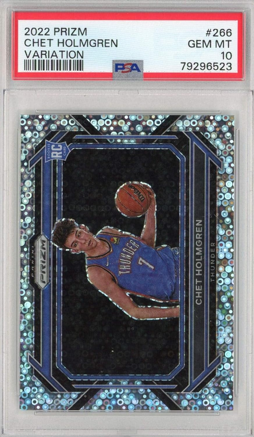 Graded 2022 Prizm Chet Holmgren #266 Variation Rookie RC Basketball Card PSA 10 Gem Mint