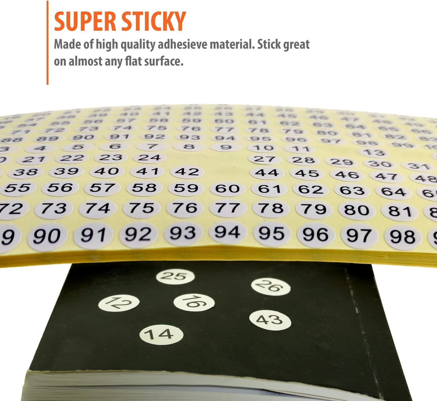 1-102 Round Number Stickers Labels 30 Sets 3060 Self Adhesive Labels Small Number Stickers Number Signs