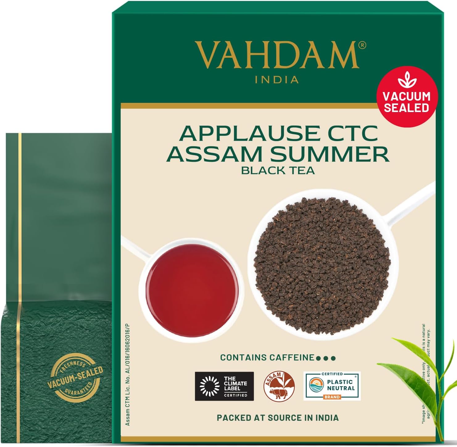 VAHDAM, Assam CTC Black Tea Loose Leaf 170+ cups (12oz) STRONG, BOLD & RICH Loose Leaf | Pure Assam Chai Tea | Pure Unblended Single Origin Black Tea | Vacuum Sealed