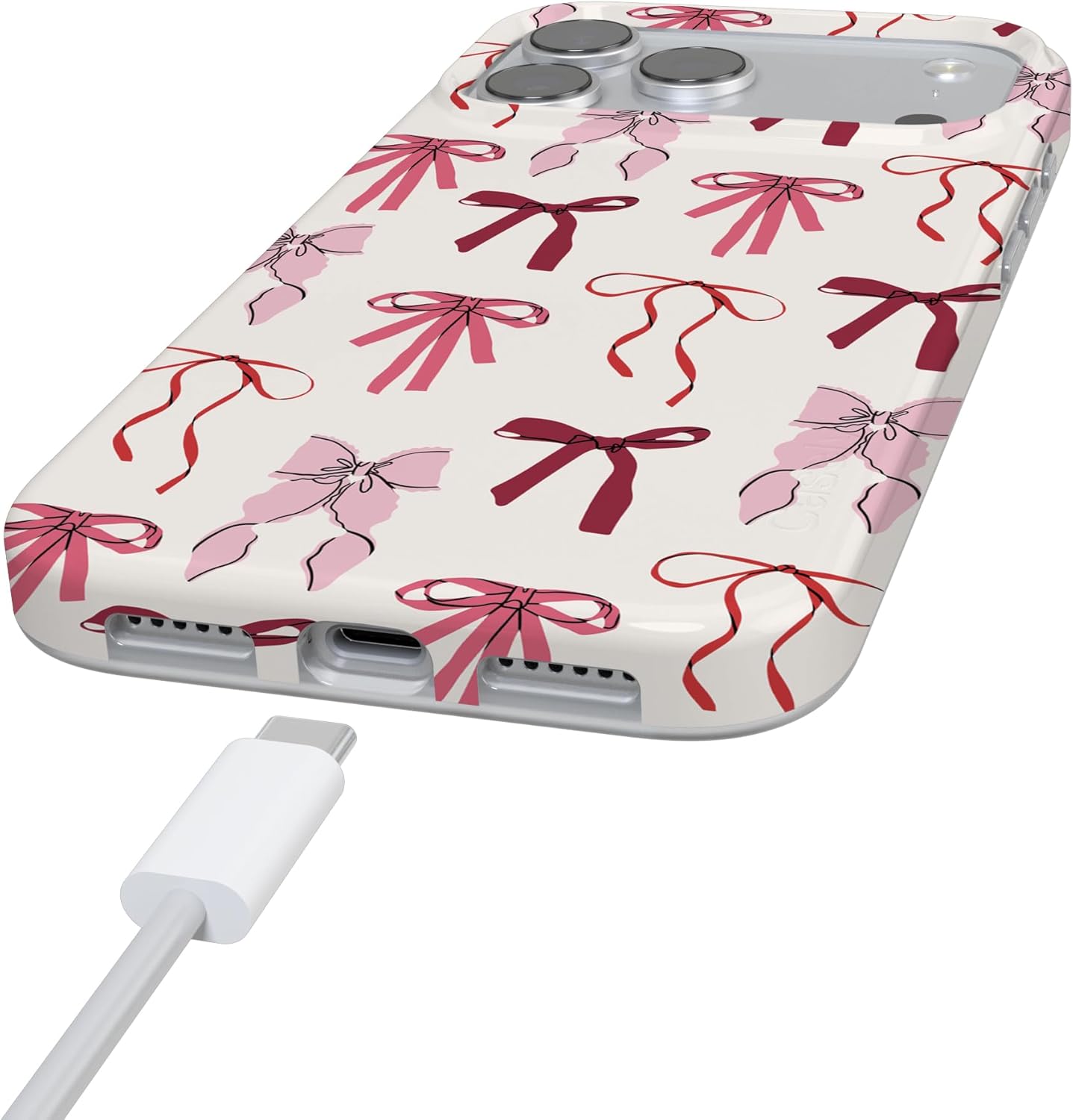 Casely iPhone 17 Pro Case | Lover Girlie | Pink Bows | Compatible with MagSafe | Classic Ultra Slim Design