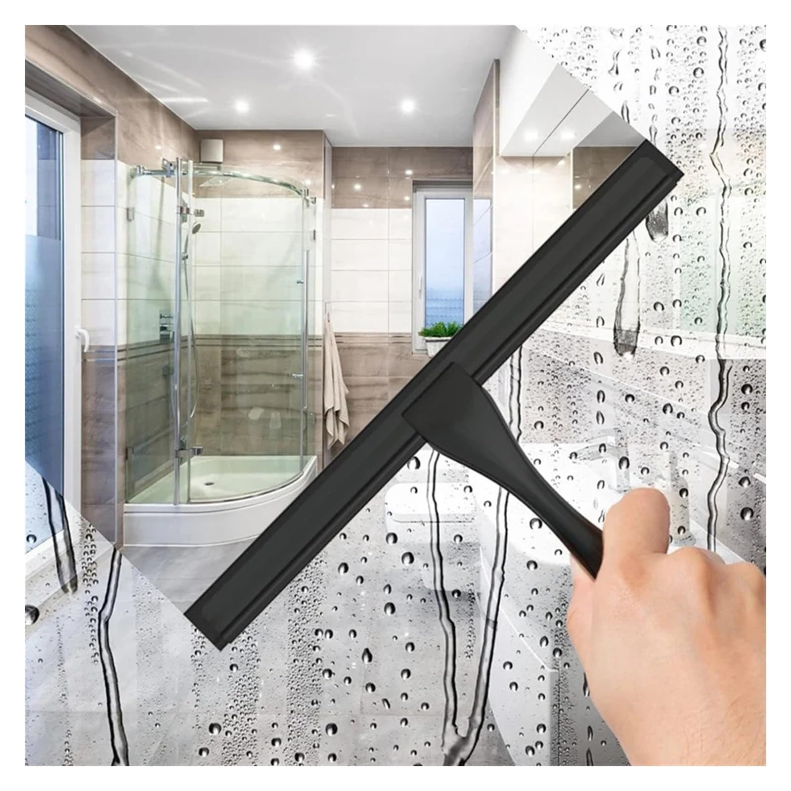 Rasqueta Ducha Limpiador de Ducha Multiusos Acero Inoxidable for Puertas, Herramienta Limpieza for baño, Limpiador Espejos for Ventanas del hogar