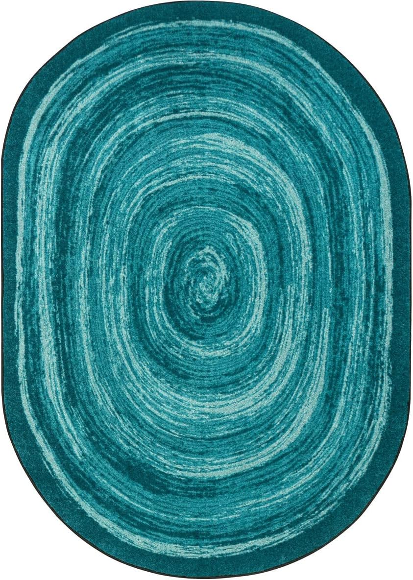 7 ft. 8 in. x 10 ft. 9 in. Feeling Fun Children Oval Rug Teal