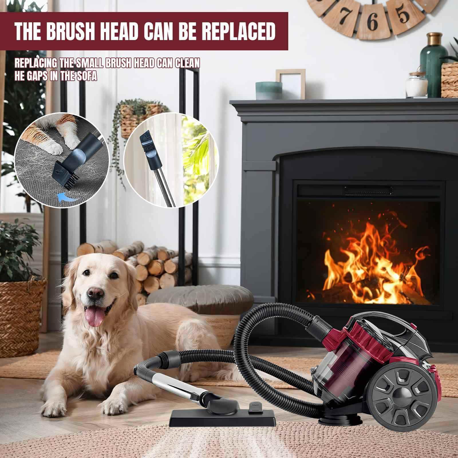 WIWOLER Zyklon Staubsauger Beutellos, 2600W Bodenstaubsauger mit Kabel | 1.5L Staubbehälter, 5m Aktionsradius, leises Design, Multi-Zubehör, für Hartböden, Teppiche & Tierhaare