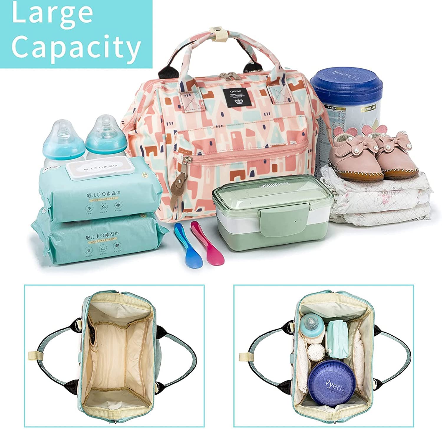 Beaulyn small diaper bag,mini diaper bag backpack,crossbody baby bag for mom,diaper bag tote for boy girl toddler with Insulated Pocket