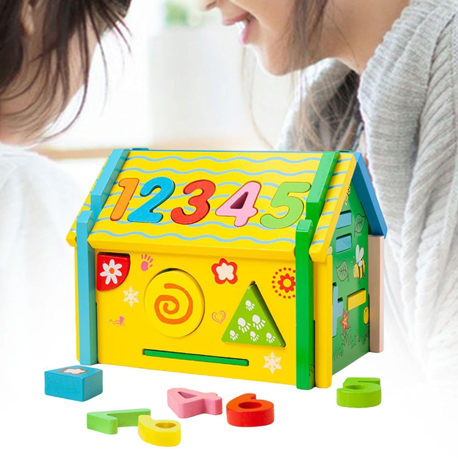 Cubo attività Blocchi Forme Legno Gioco Educativo Casa Incastro Sviluppo Sensoriale Coordinazione Motoria Adatto per Bambini Ragazzi, Senza maglio