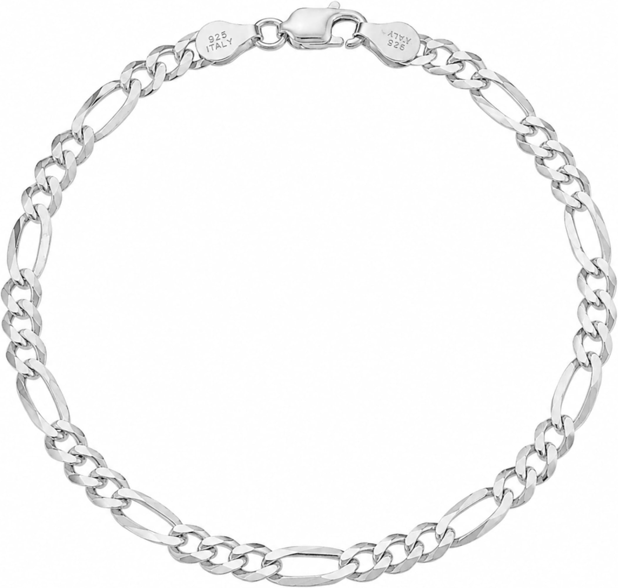 KISPER Solid 925 Sterling Silver Chain Bracelet for Men 5mm