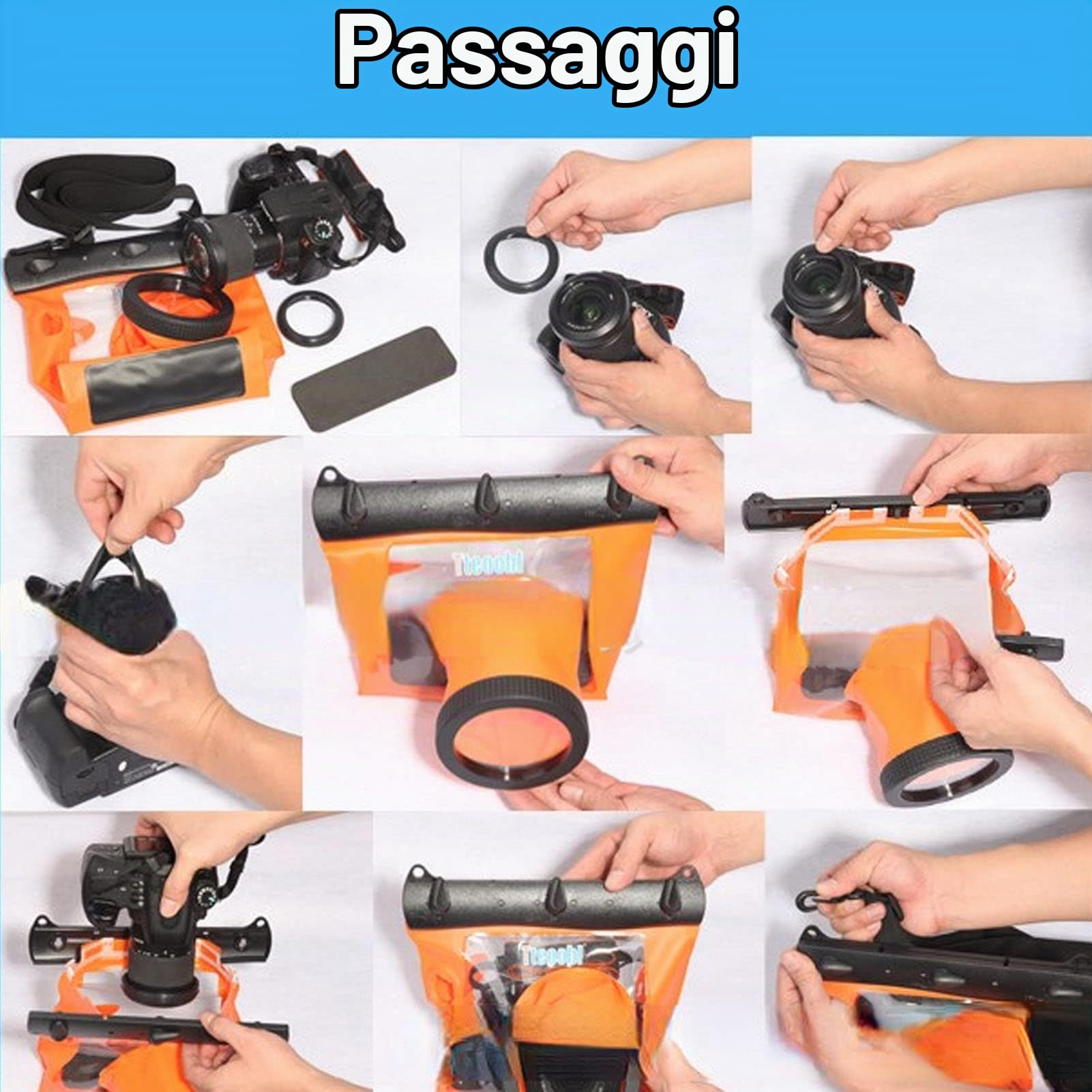 Akozon Custodia Subacquea Impermeabile HD Per Reflex DSLR – Fino A 20m, Materiali Premium PC+PMMA+ABS - 5