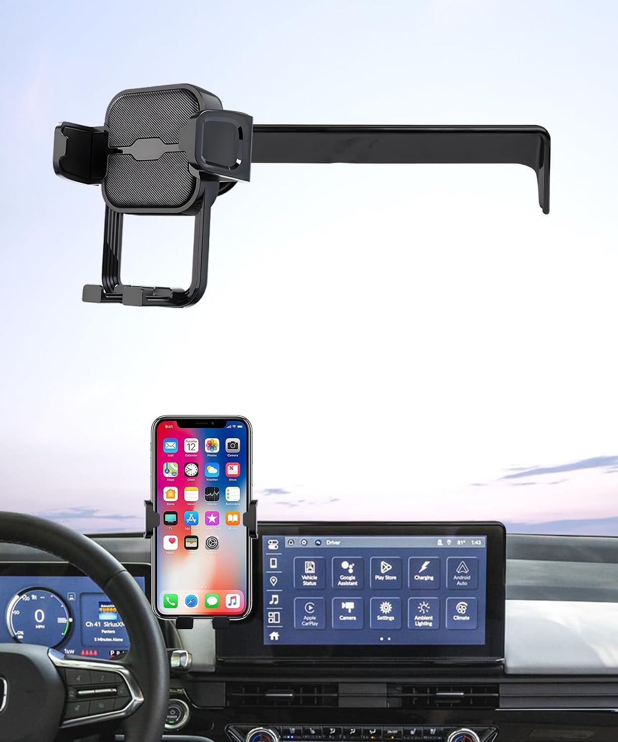 Car Phone Holder for Honda Prologue 2024-2026 / Acura ZDX 2024-2025, 11.3" Screen Fixed Clip, Auto Accessories Navigation Bracket, Interior Decoration Mobile Phone Mount, 360° Rotation