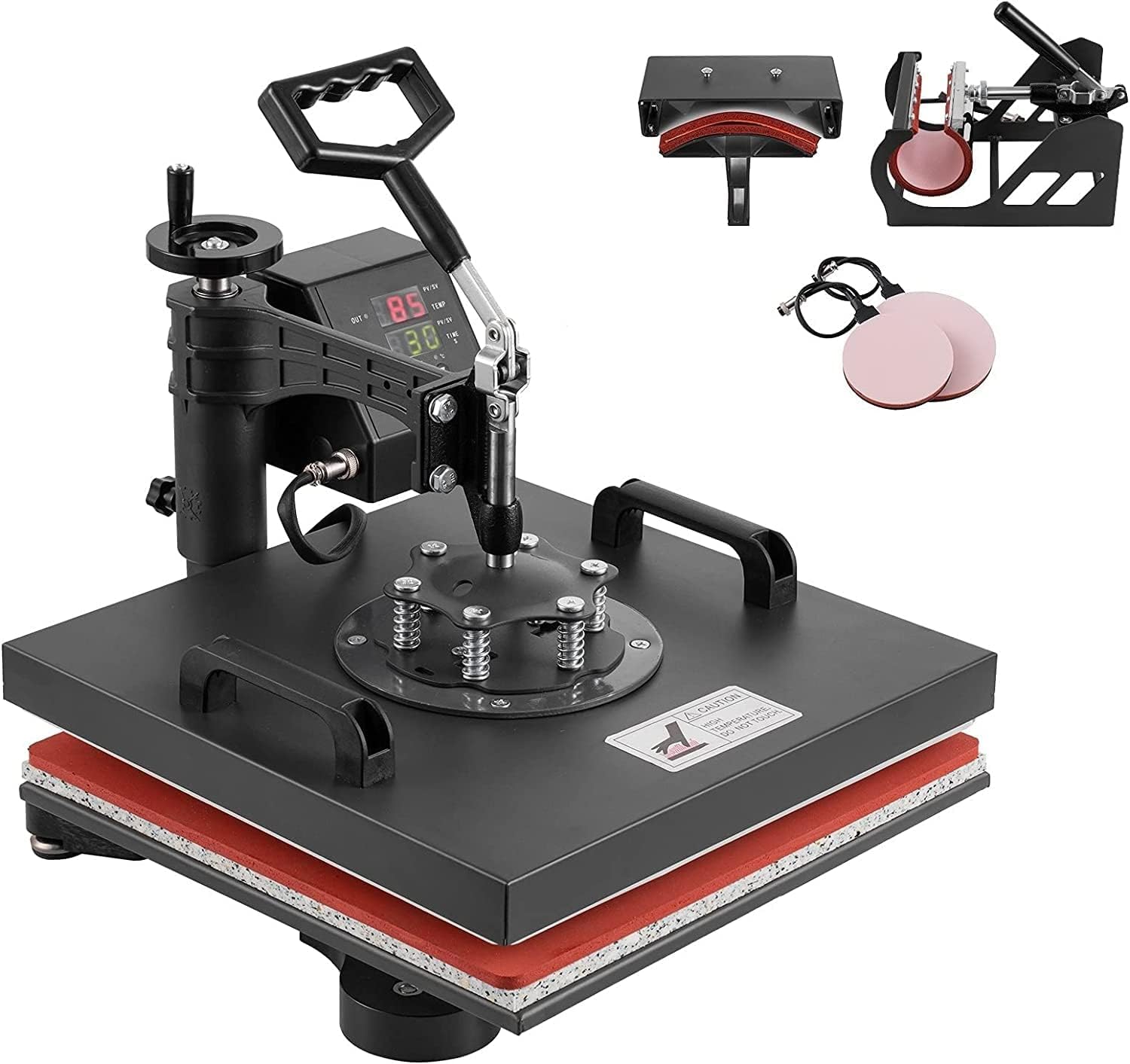 CHRISK Pressa a Caldo 5 in 1, Sublimazione Digitale a Sublimazione Digitale a 360 Gradi trasferimento di Calore Professionale per Maglietta, Cappello, Borsa e Tazza
