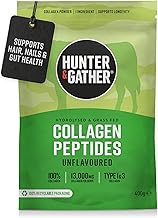 Hunter & Gather Grass Fed Bovine Collagen Powder 400g | 100% Unflavoured Hydrolysed Collagen Peptides | Hair, Skin, Nails & Gut Health | Type 1 & 3 Collagen I High Protein Supplements for Women & Men