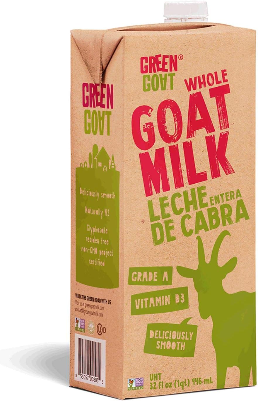 Green Goat Non-GMO Whole Goat Milk Aseptic Milk 32 fl OZ, 10 Plus 2F