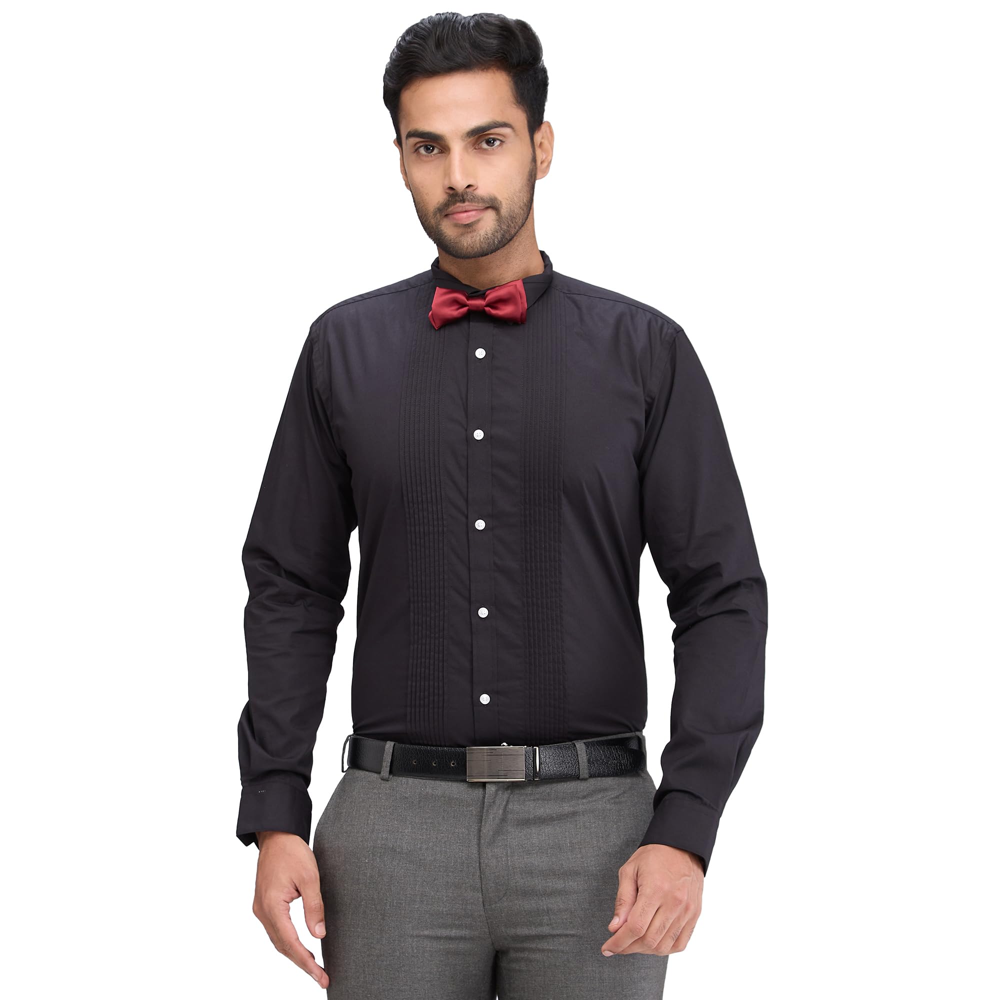 Park Avenue Mens Black Slim Fit Long Sleeve Formal Shirt - Size 46