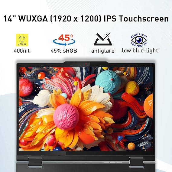 Lenovo ThinkPad T14s Business 2-in-1 Laptop, 14 FHD+ 1920 * 1200 IPS Touchscreen, Intel Ultra 7 255U, Yoga Pen, 16GB RAM, 1TB SSD, Backlit Keyboard, Fingerprint, IR Camera, Wi-Fi 7, Win 11 Pro