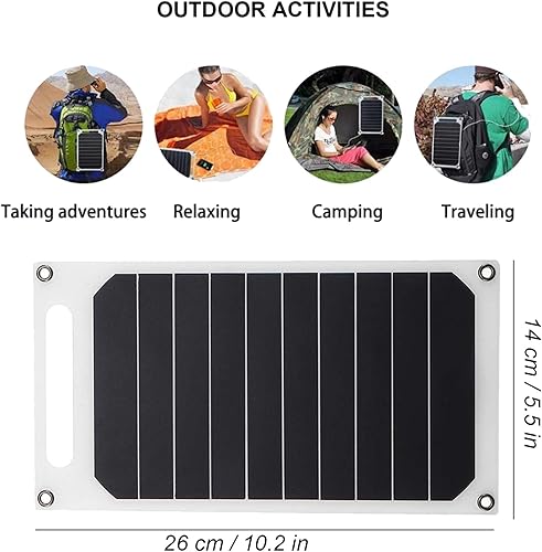 Miniatura 7 de Lixada Cargador de panel solar de 10W 5V Puerto USB portátil de alta potencia en forma de papel monocristalino de silicio para teléfono celular