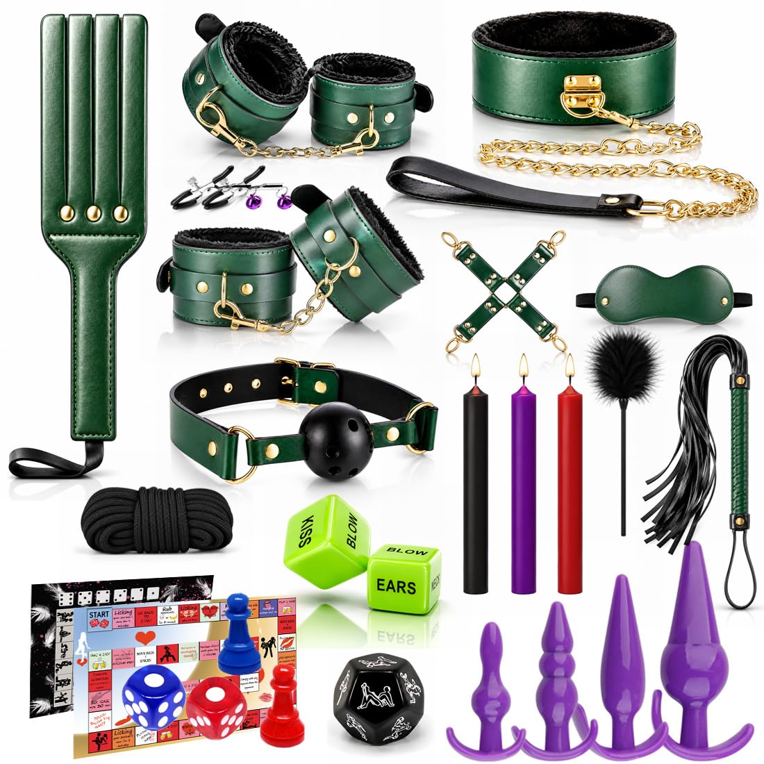Sex Toys BDSM Restraints Anal Plug Toys, Kit Bondage Gear and Accessories, Sex Toy Set Sex Kits Sexual Pleasure Tools for Women and Men