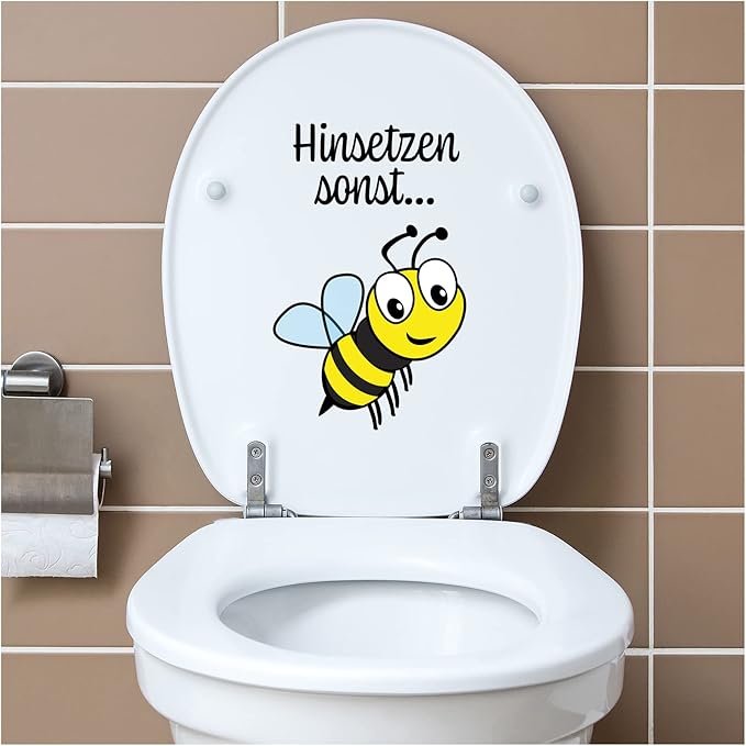 Toilettensitz Aufkleber Put Me Down - Wasserdicht Selbstklebend Schwarz