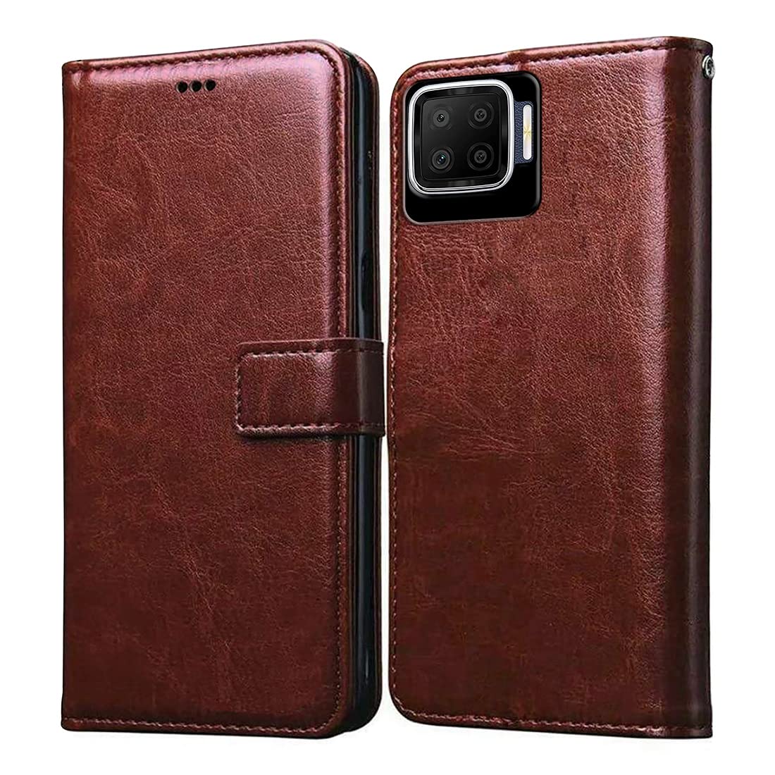 Casotec Flip Cover for Oppo F17 | Premium Leather Finish | Inbuilt Pockets & Stand | Flip Case for Oppo F17 (Brown) (B09QL369X3) Amazon Price History, Amazon Price Tracker