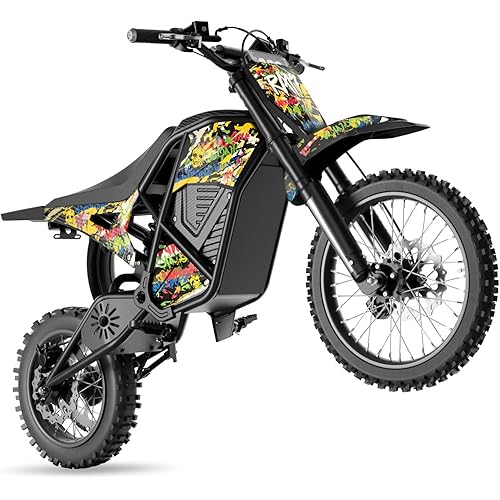 RM7 Electric Dirt Bike for Adults & Teens, 2200W Peak Ebike, 48V 22.5Ah, 37 MPH, 45 Miles, 14"/12" Tire Off-Road Electric Motorcycle, Dual Hydraulic Brakes, Fit Age 13+