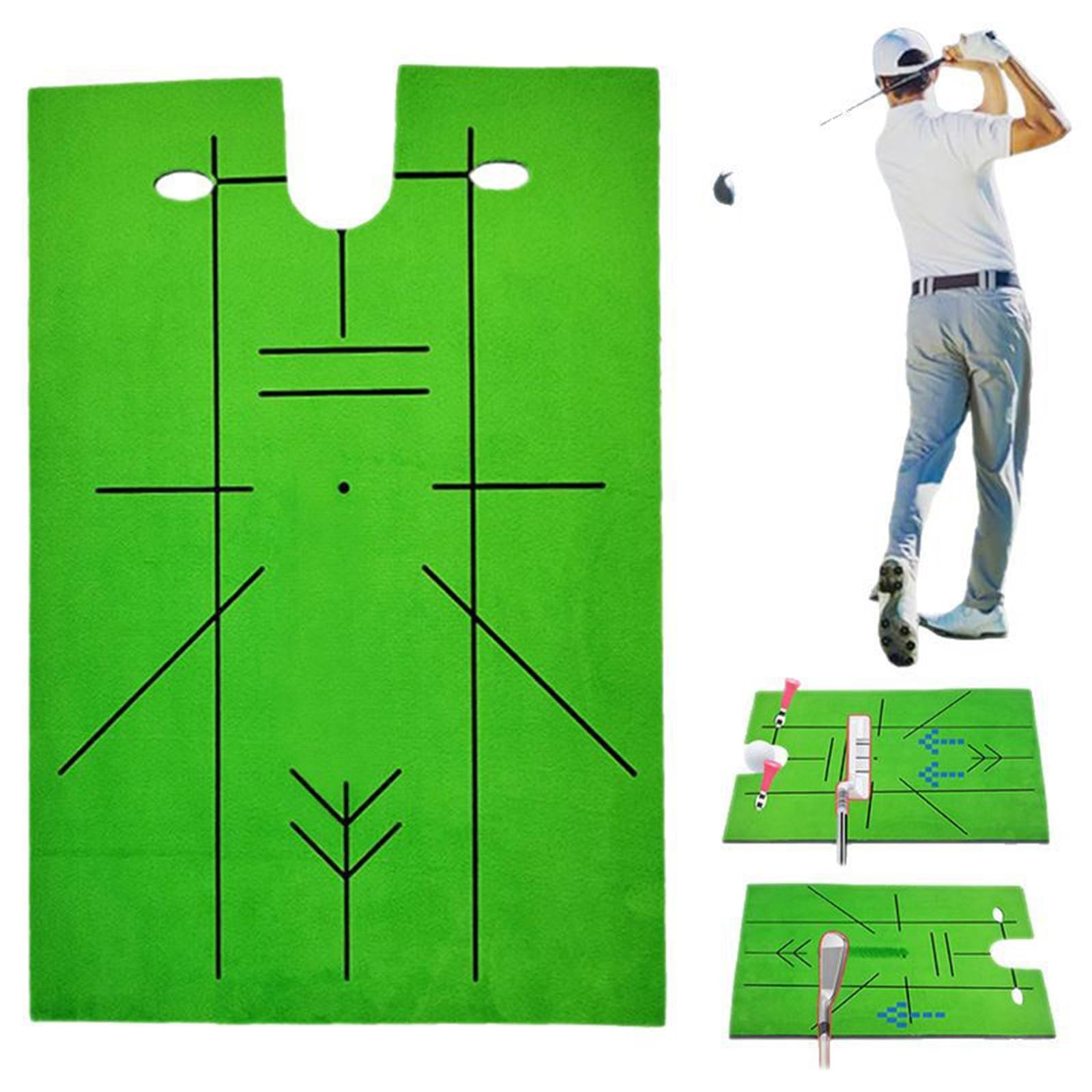 WEISUYUUS Golfs Practice Mat Indoor Swing Practice Mat Golfs Swinging Chipping Mat for Indoor Outdoor Golfs Hitting Easy to Use