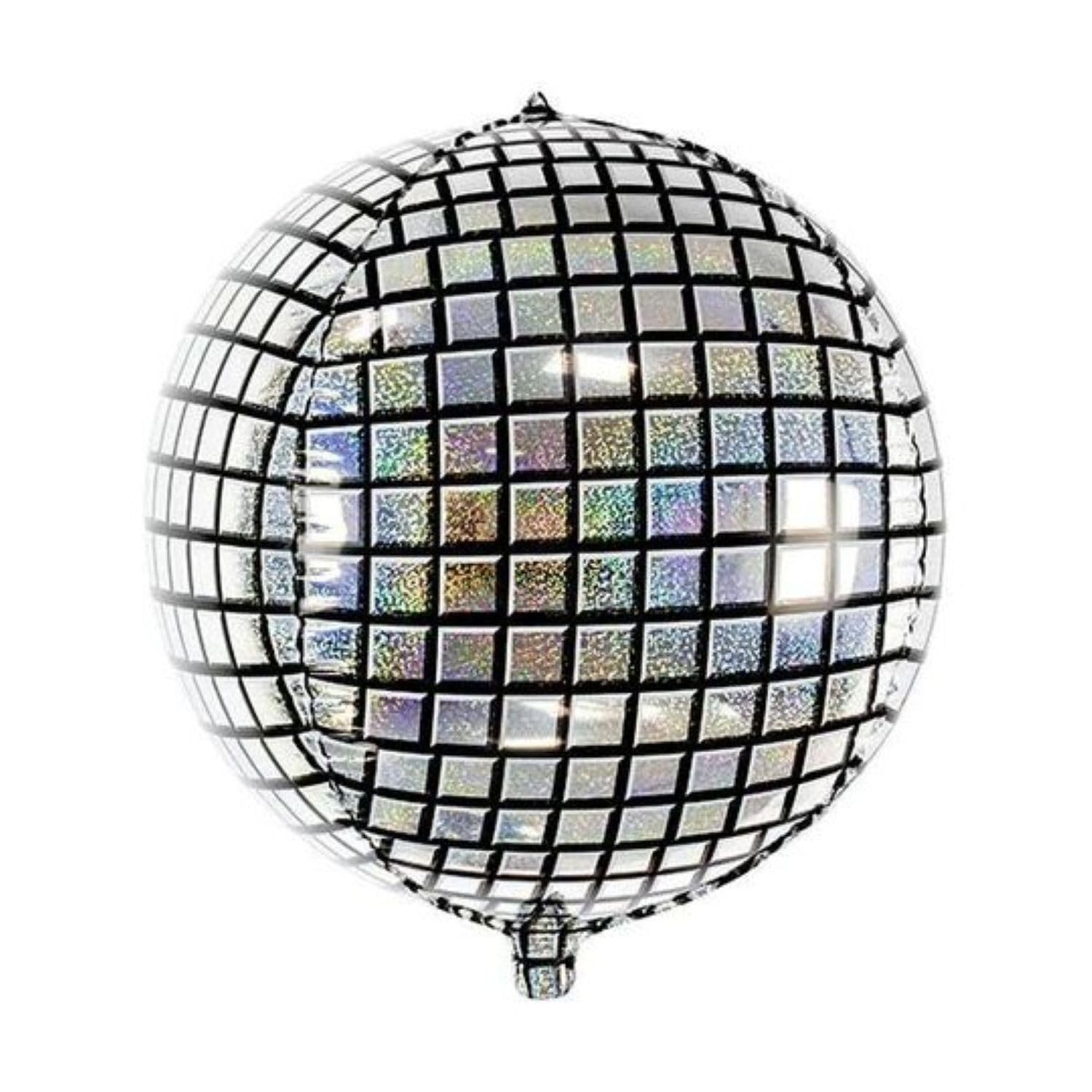 PARTYDECO Aluminium Disco Ball Balloon 40 cm – Silver/Grey – One Size