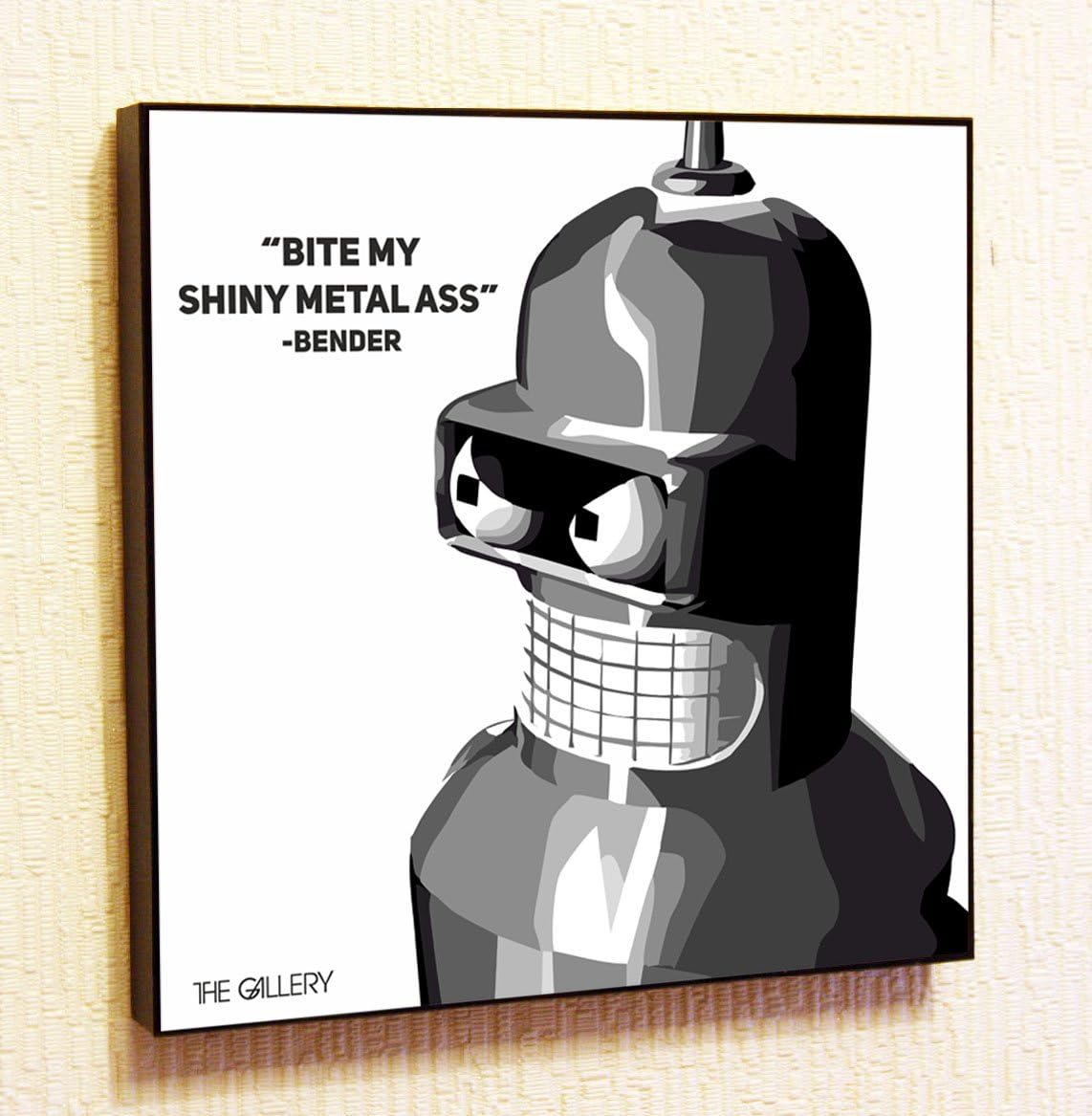 Bender Futurama Robot Decor Motivational Quotes Wall Decals Pop Art Gifts Portrait Framed Famous Paintings on Acrylic Canvas Poster Prints Artwork Geek Decor (10x10 (25.4cm x 25.4cm))