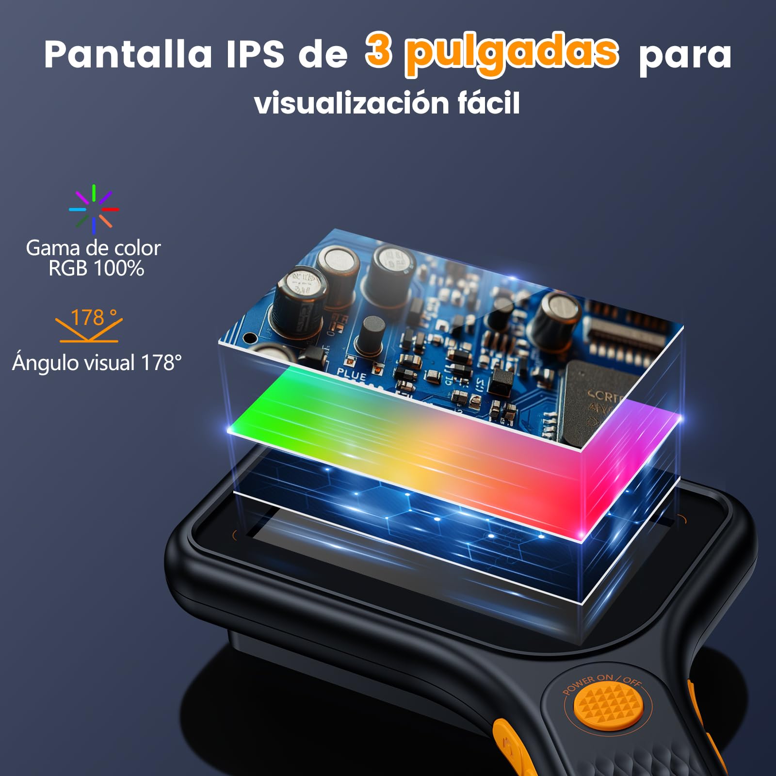 Microscopio para Adultos y niños - Pantalla IPS de 3 Pulgadas.Microscopio Digital Ahalfcit, 500 x de Aumento, Microscopio Electrónico Recargable, 8 Luces LED Ajustables, Compatible con PC - Negro