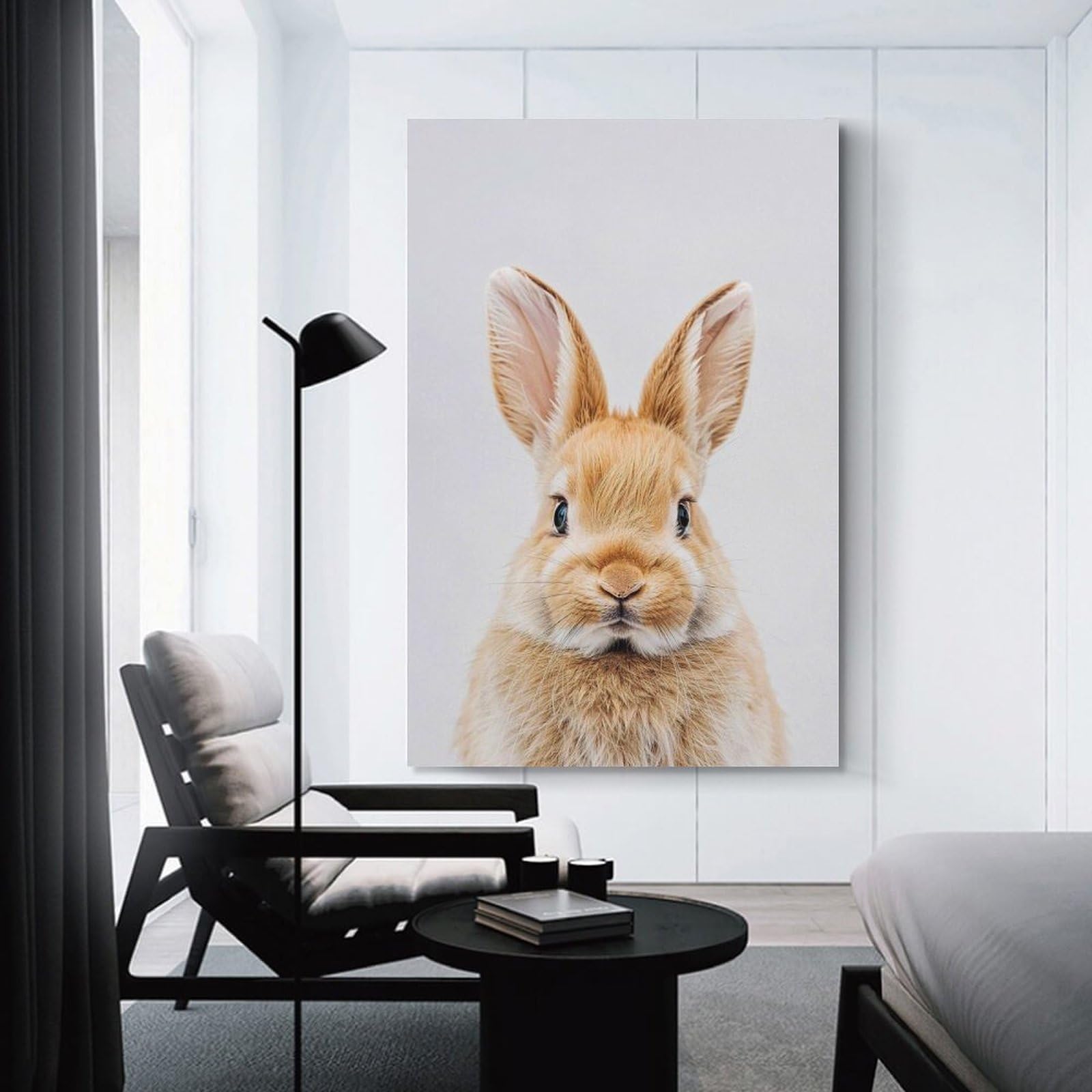 Junmoney Cute Baby Rabbit Wall Art Print, 20x30inch(50x75cm), for Corridors, Hallways Or Apartment Entries, Wall Decor to Refresh Empty Corners