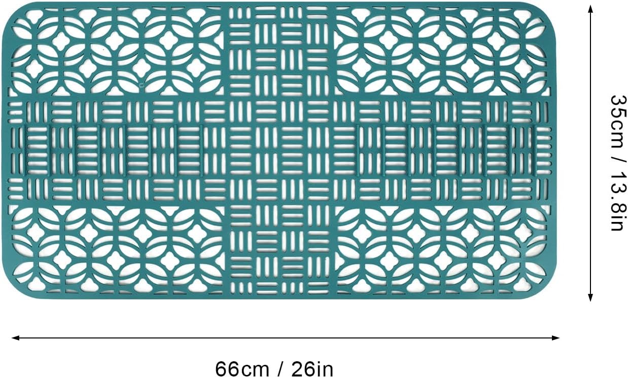 Sink Protectors, 66x35cm Square Anti Slip Easy To Silicone Sink Mat Protector Heat for Refrigerator Liners