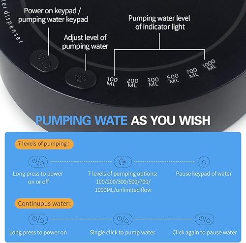 Miniatura 9 de Dispensador de botellas de agua de escritorio, portátil, eléctrica, para encimera de 5 galones y botellas universales, dispensador automático de