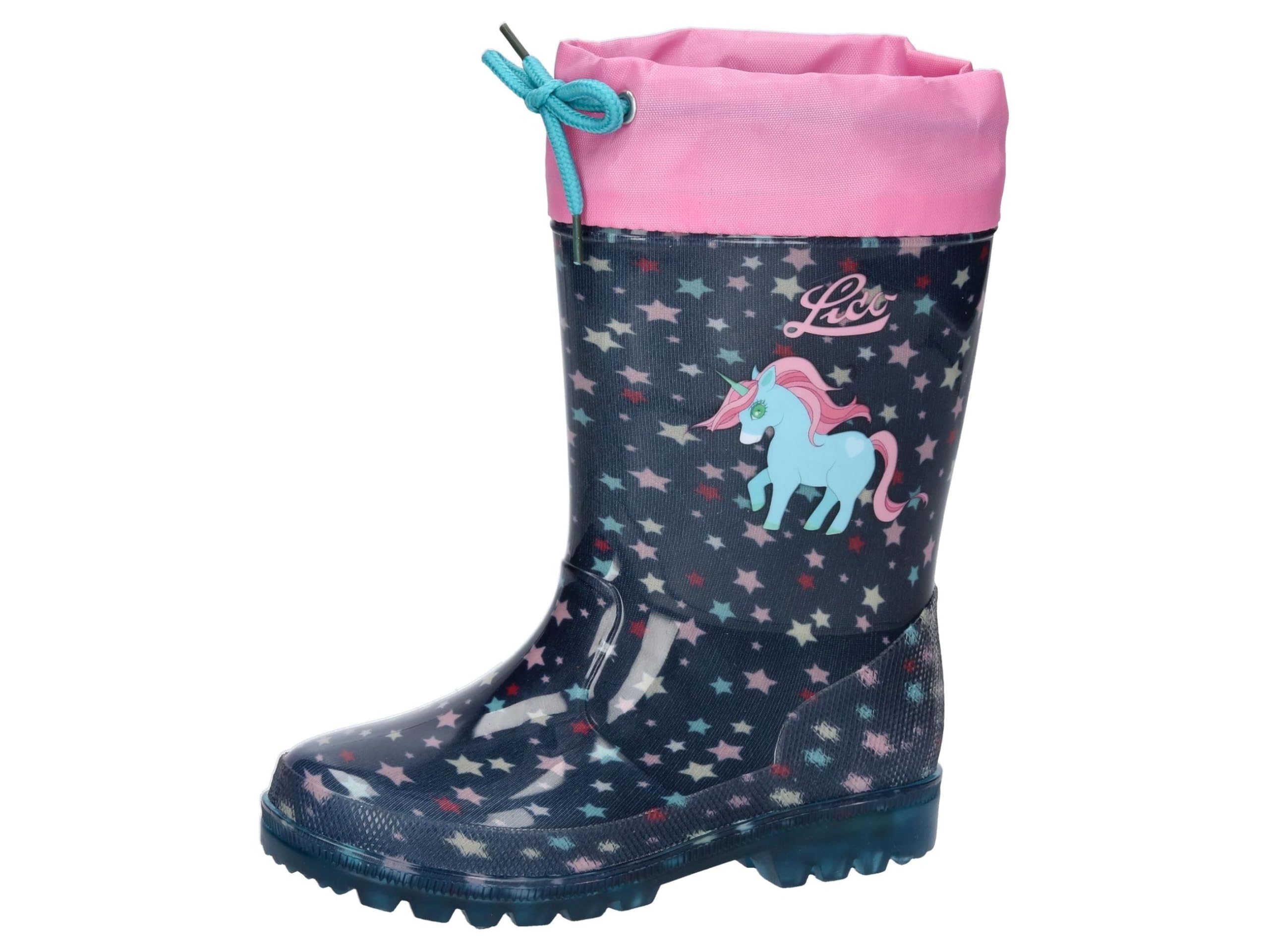 Lico Powerlight W Blinky, Rain Boot, Marine/Rosa/Türkis,
