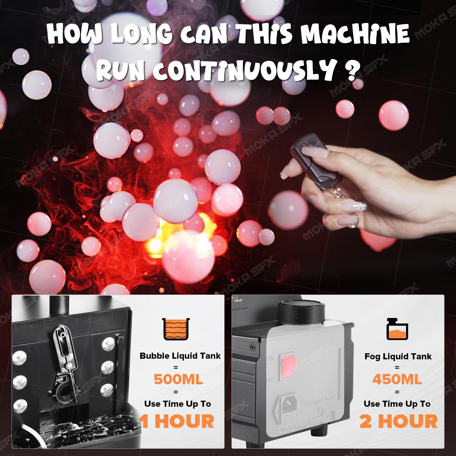 Bubble Fog Machine, Heavy Duty Bubble Fog Maker mit Fernbedienung für Halloween, Partys, Events & Fotografie