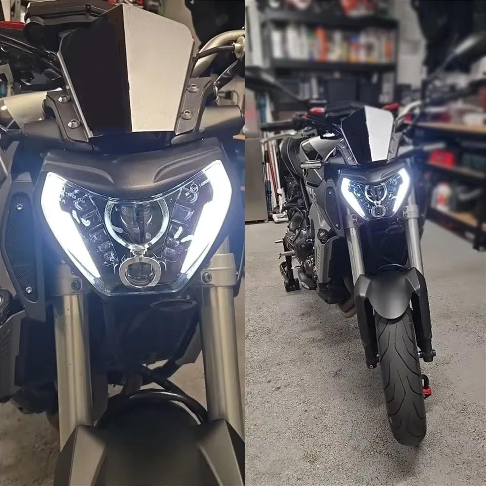 Moto Faro Fanale per MT-07 per MT07 2018 2019 2020 Moto HA Condotto Il Faro del della Lampada Luce H4 Lampadina W/DRL