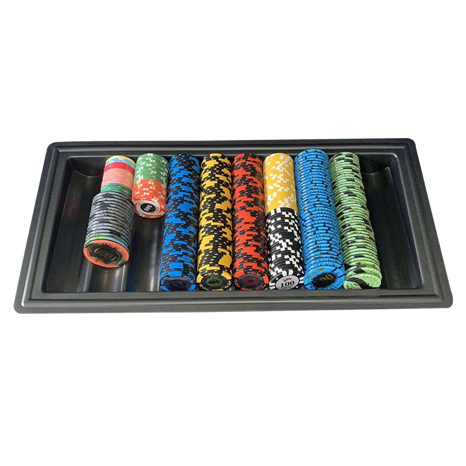Barquettes de poker et racks - Support de jeton de poker intégré pour jeux de cartes - En acrylique transparent - Support pour les nuits - Distributeur de jetons - Organisateur et table - Accessoire