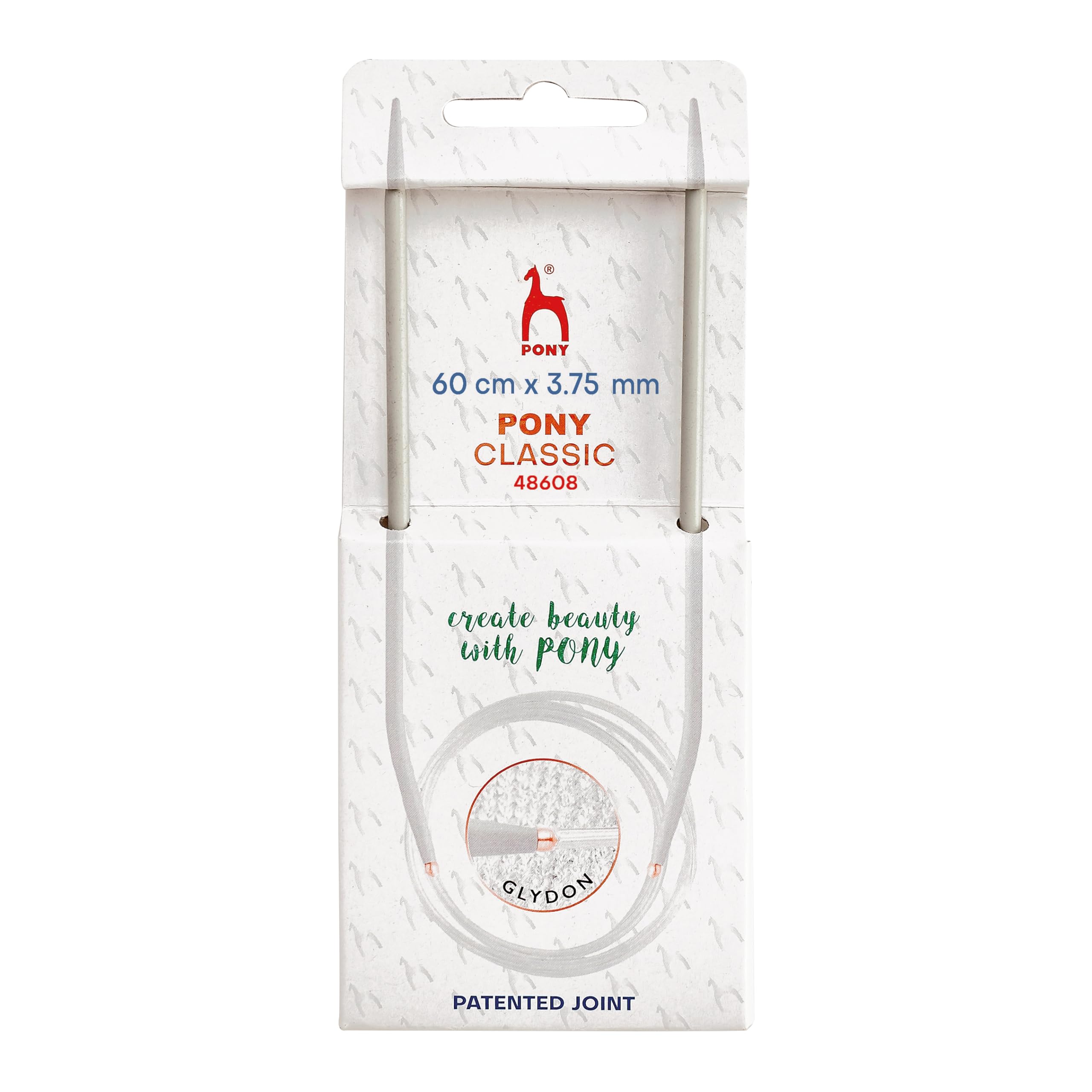 3.75mm Circular Knitting Needles Pony Classic Fixed Cables- 40cm, 60cm, 80cm, 100cm (60cm Cable)