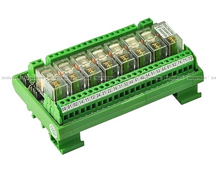 Shavison Relay Module AS365-24V-OE, 1C/O, 8 Channel, 24VDC Coil, OEN Relay, Reverse Blocking Diode, Directly Soldered Relay, Contact Rating : 28VDC/230VAC, 5A