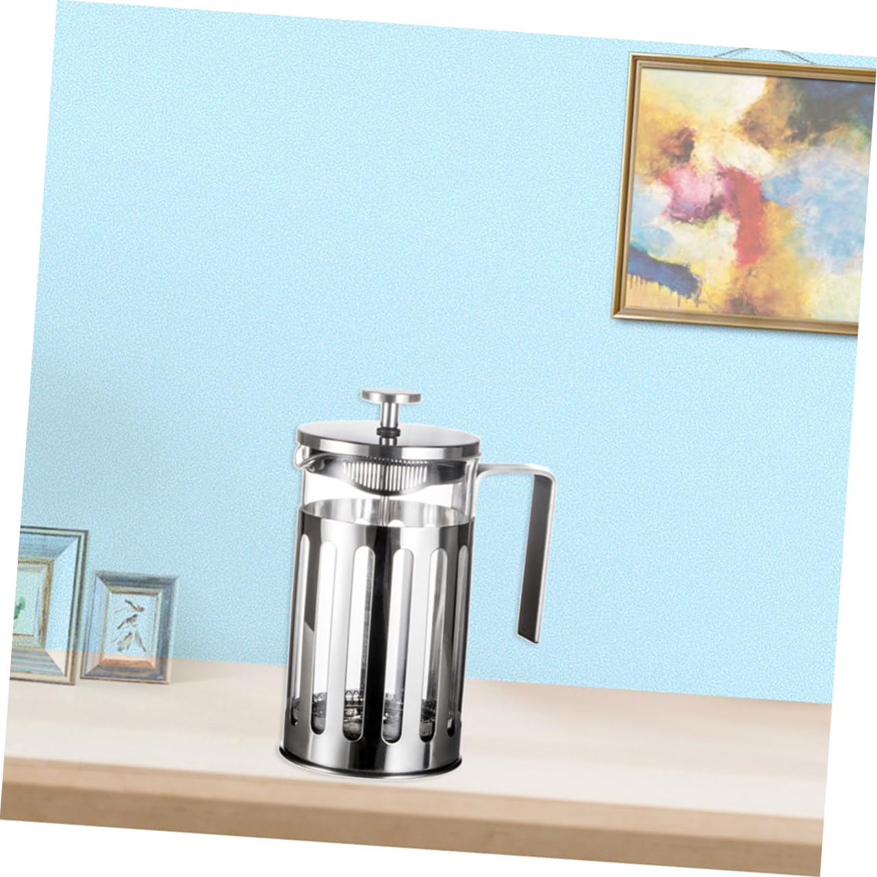 HOLIDYOYO 304 Stainless Steel Coffee Pot Pressure Coffee Pot Insulated Coffee Pot Double Walled Coffee High Borosilicate Teapot Filter Teapot Explosion-proof Kettle