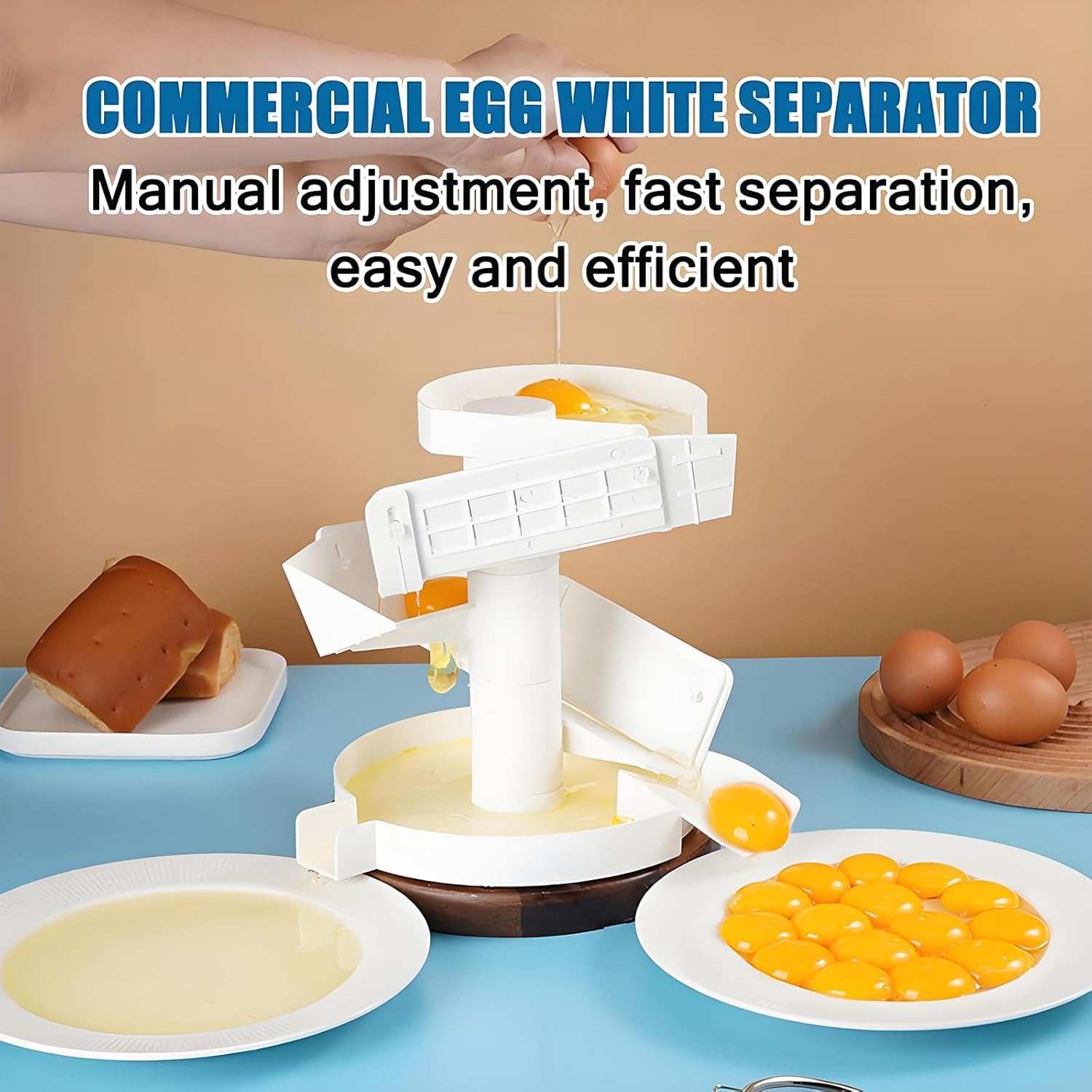 Separator żółtka jaj, komercyjny separator białek jaj, swobodnie regulowana kolumna, szybka separacja, zdejmowana konstrukcja tacy na jajka, łatwa do czyszczenia, do domu, restauracji