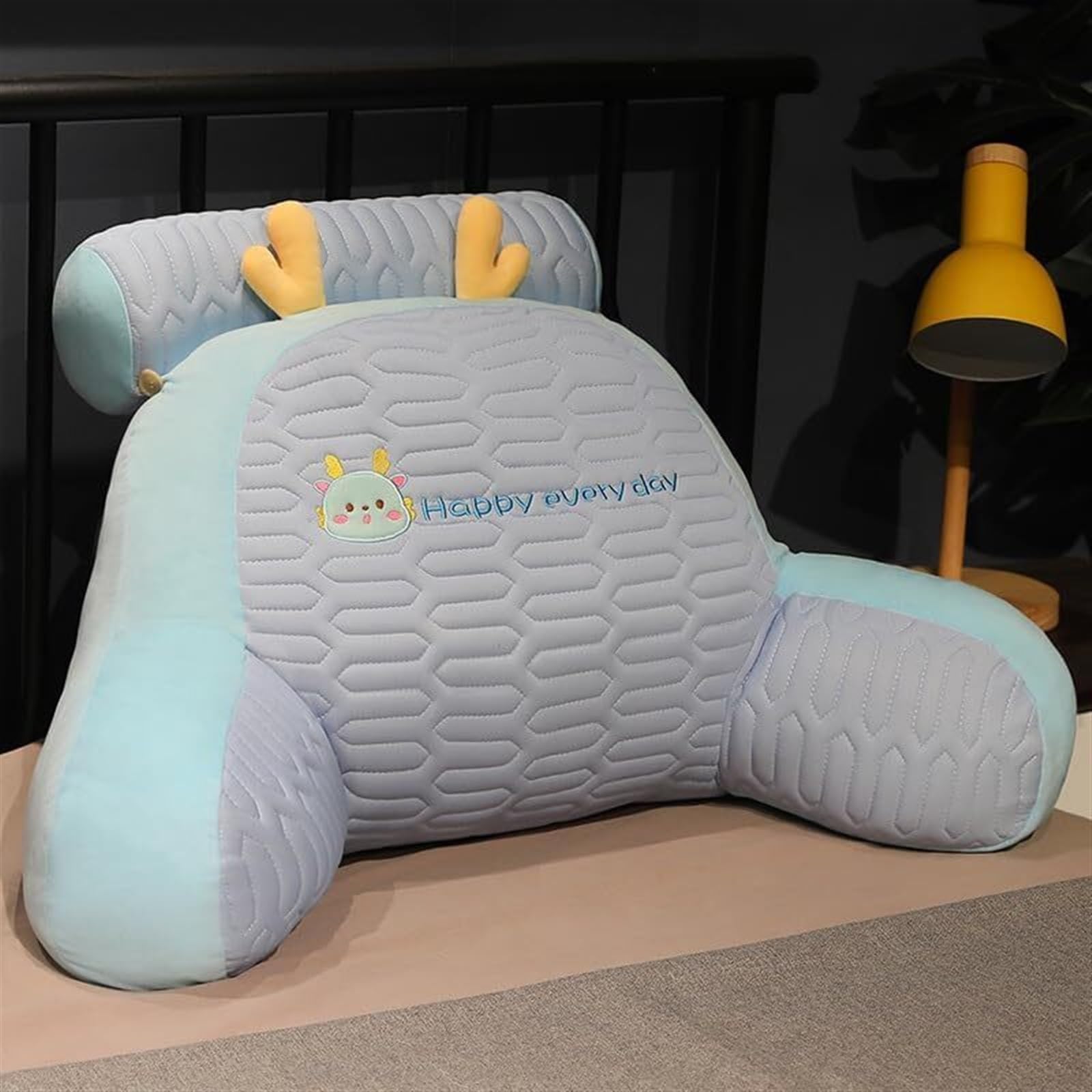 MYXJX back support cushion, Bed Chair Back Support Cushion Relieves Fatigue Backrest Pillow Fluffy Comfortable Pillows(Blue,75 * 50CM)