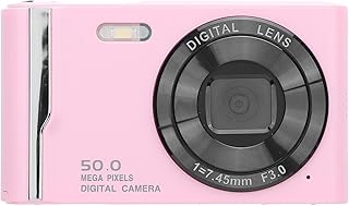 Cámara Digital, Cámara 4k 50mp Digital HD 16X Zoom 2.8 Pulgadas LCD Pantalla Anti Agitate Autocococo Compacta Retro con de Flash para Fotografía para Vlogging (Rosado)